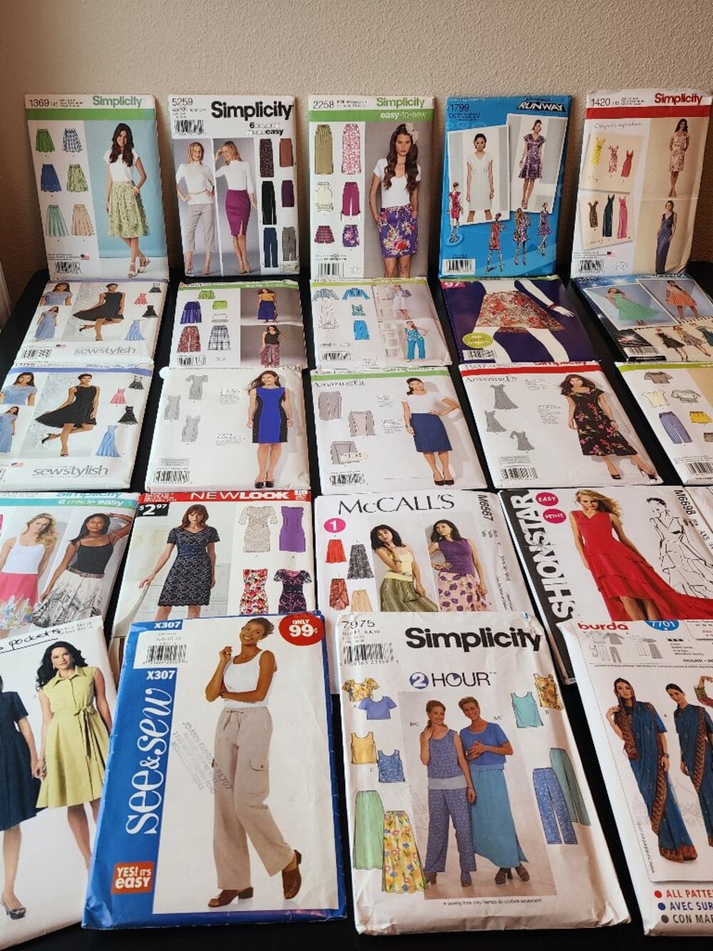 Large Lot 24 Uncut Women's Clothing Sewing Patterns Simplicity McCalls Butterick
